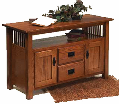 Cherry Entertainment Center on Mission Style Entertainment Center Shown In Oak With Harvest Stain