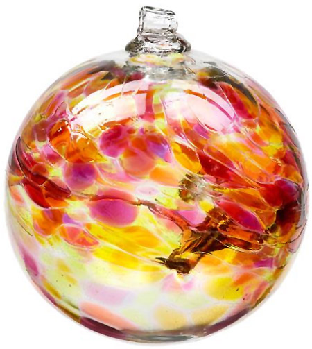 November Mini Birthday Birthstone Hanging Ornament Ball 2"  Kitras Art Glass 