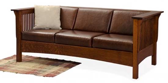 Upholstered Furniture In Oak, Mission Sofa Leather