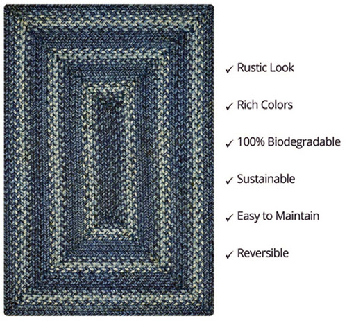 Homespice Decor - 20 x 30 Rect. Chester Jute Braided Rug : : Home