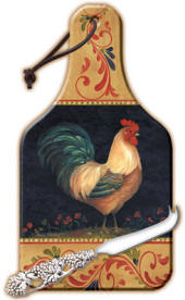 Rooster Textured Tempered 8 Glass Trivet Table Counter Protector Cutting  Board